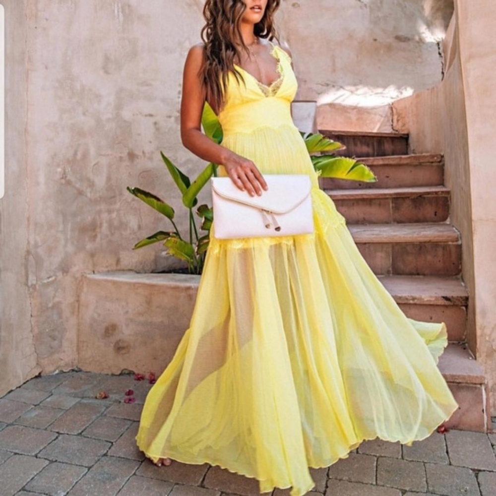 MAXI DRESS -YELLOW FORMAL - Picture 2 of 2